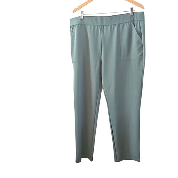 Isaac Mizrahi Live! Crepe Knit Straight Leg Pant - Pale Pine - Size 1XP - NWOT - Picture 5 of 8